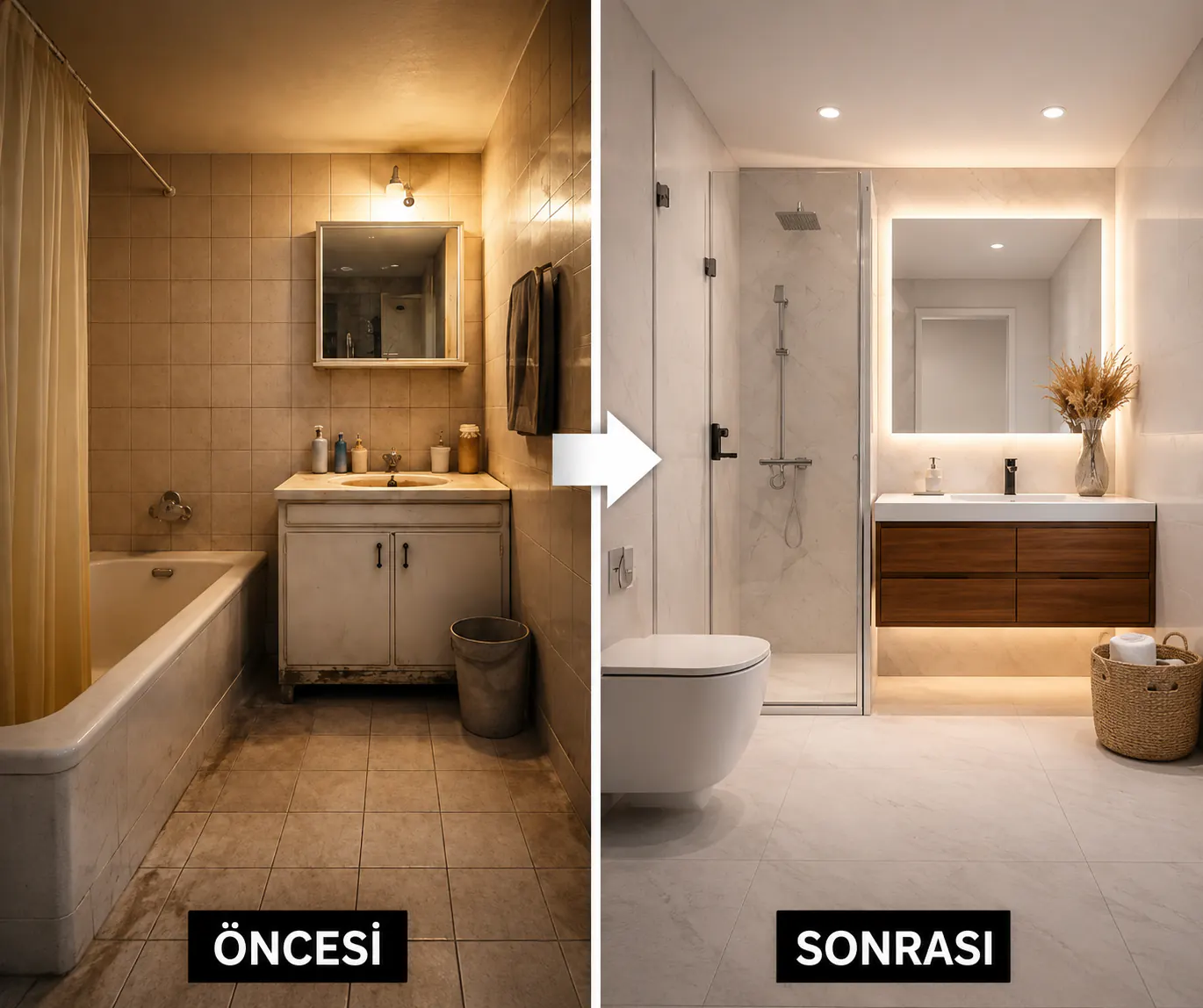 Banyo oncesi sonrasi