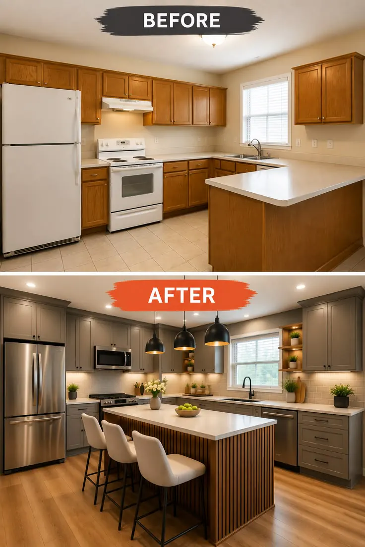 Look modern kitchen transformation with free